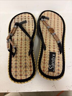 Made in Thailand and bought in Bangkok Straw Flip Flops